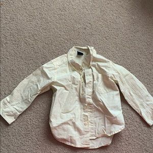 Yellow stripe button up boy shirt